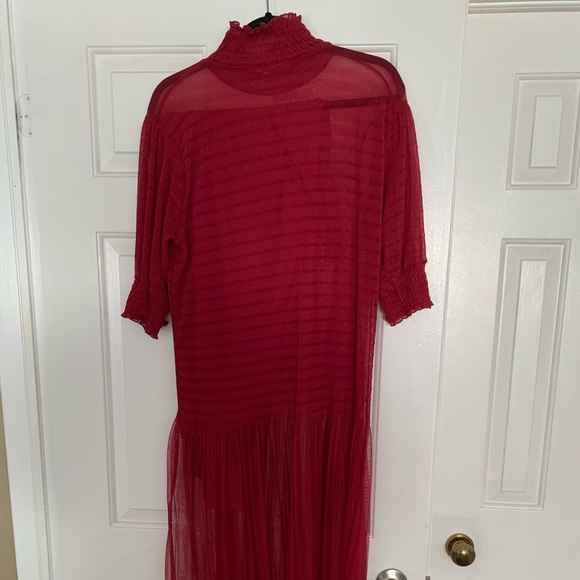Zara semi sheer maroon dress in L - Picture 3 of 5